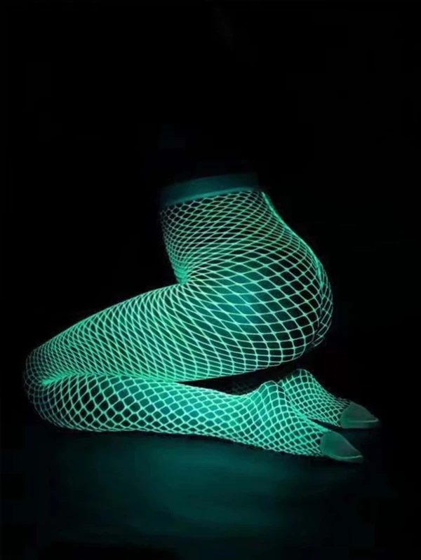 Medias blancas de red fluorescentes