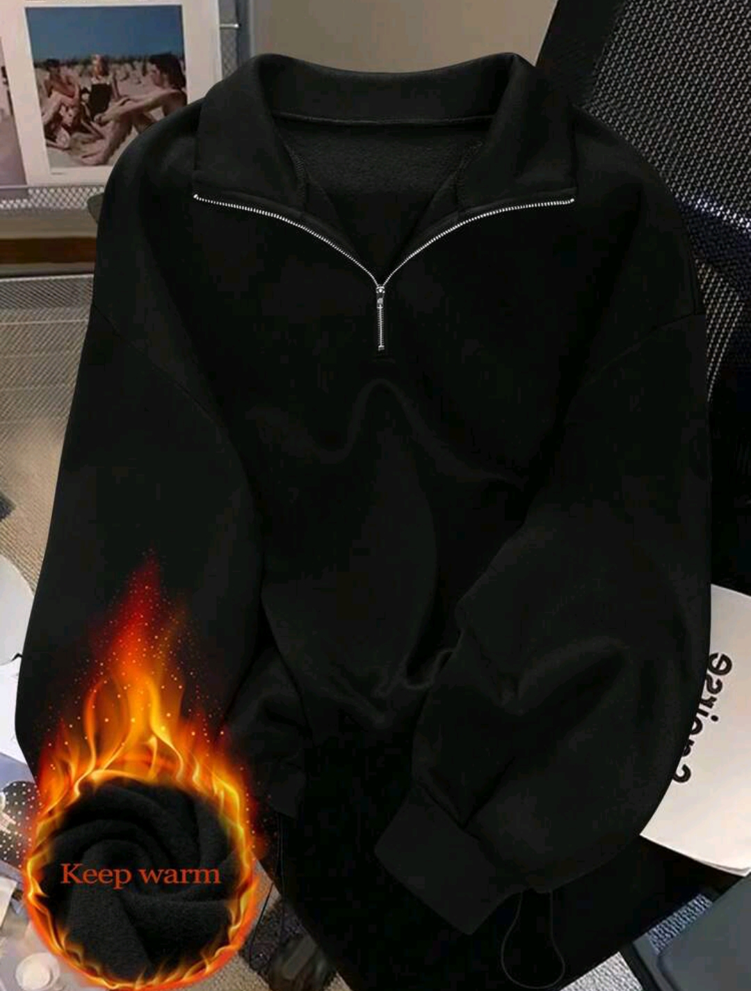 Buzo medio cierre negro 1 XL