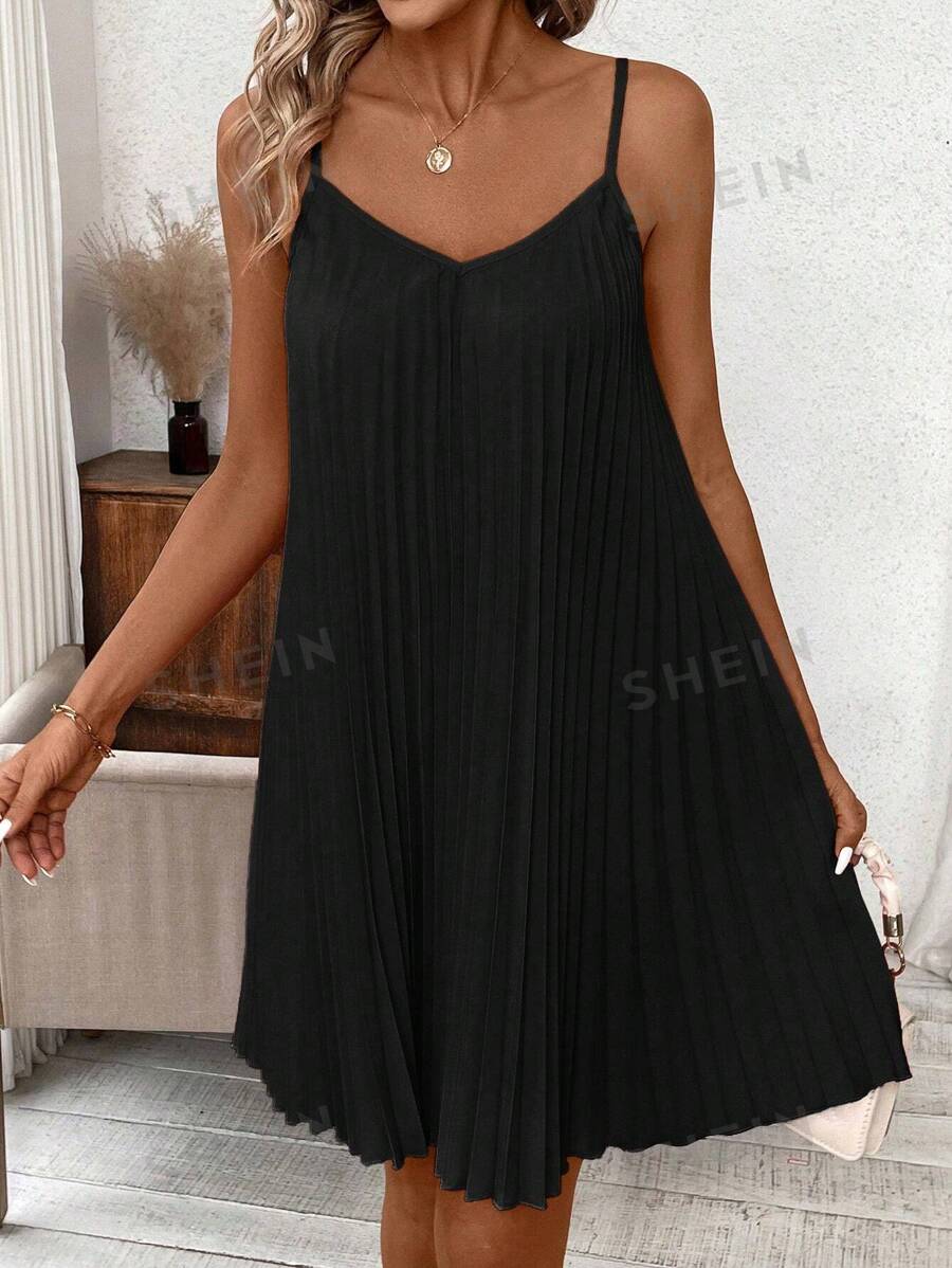 Vestido negro plisado 2 XL y 4 XL