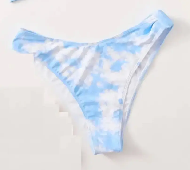 Bombacha de bikini tie dye celeste 4 XL