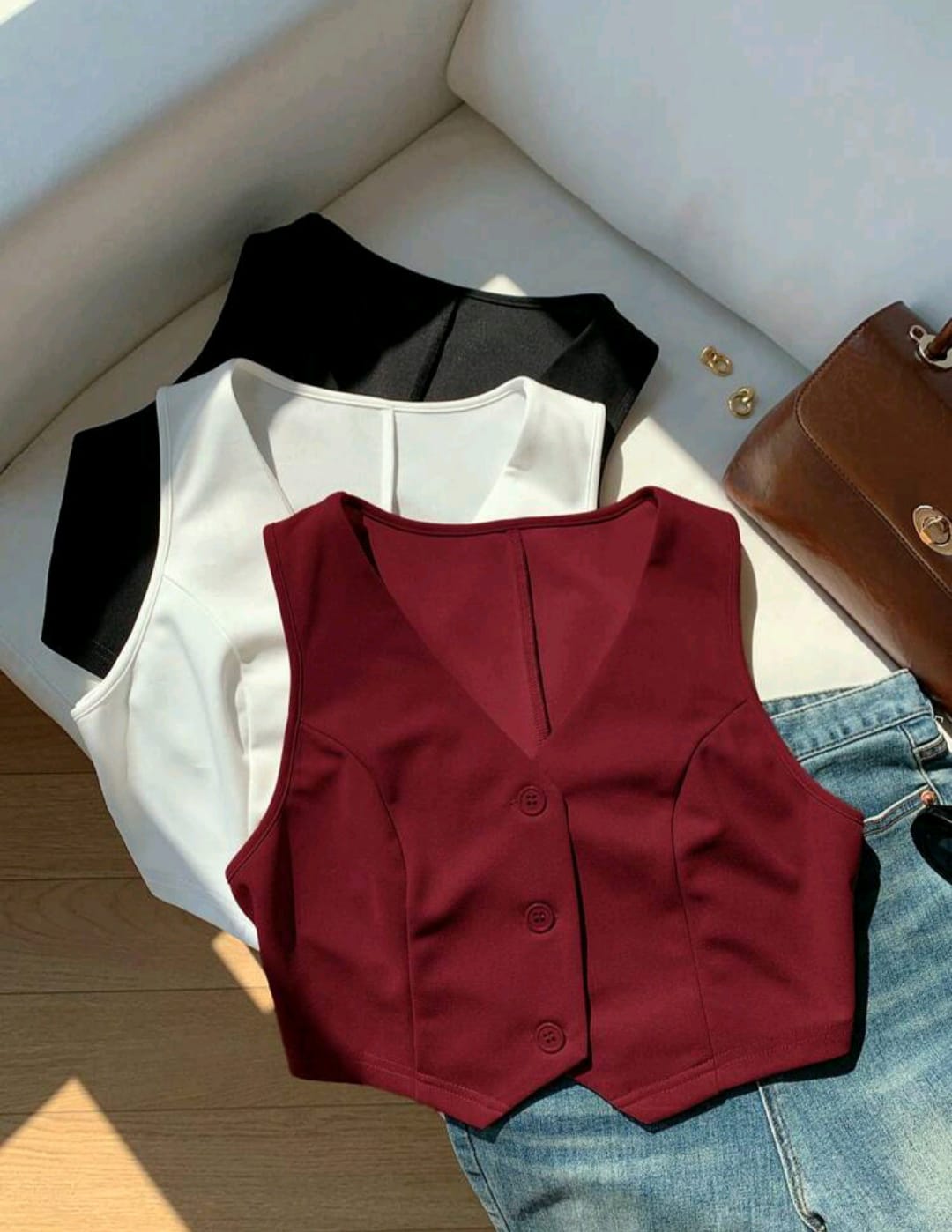 Chaleco 4 XL: negro, bordó y blanco