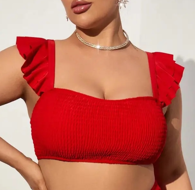 Top de bikini rojo 3 XL