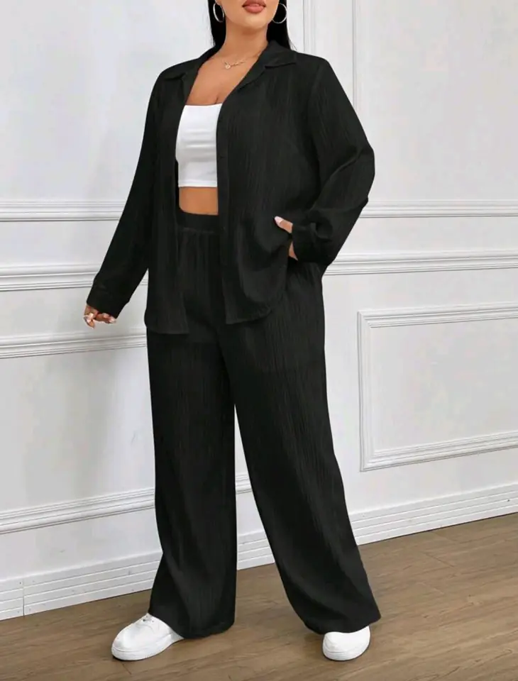 Conjunto negro: camisa y pantalon 3 XL