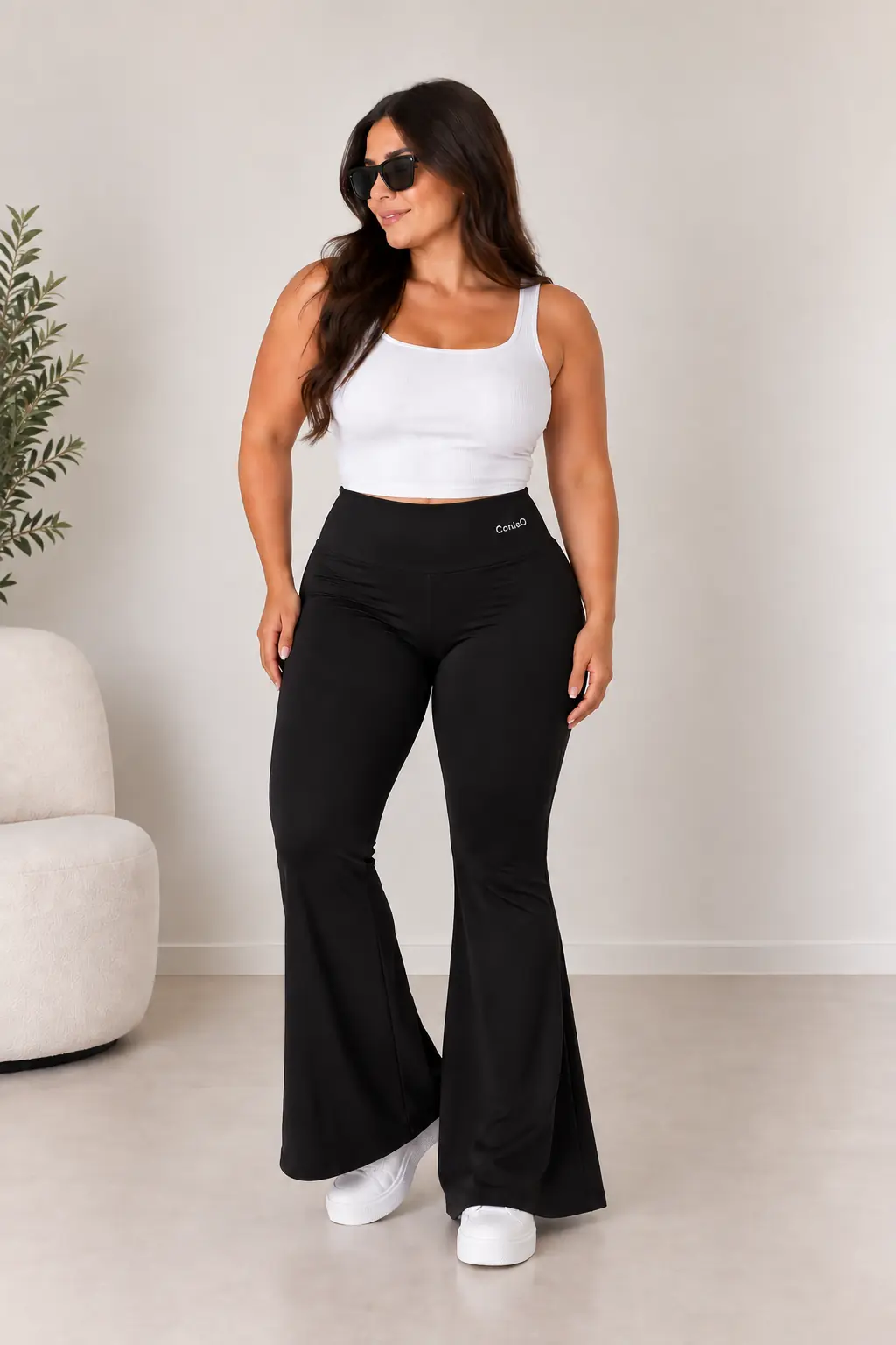 Calza oxford spandex negra: 3 XL y 4 XL