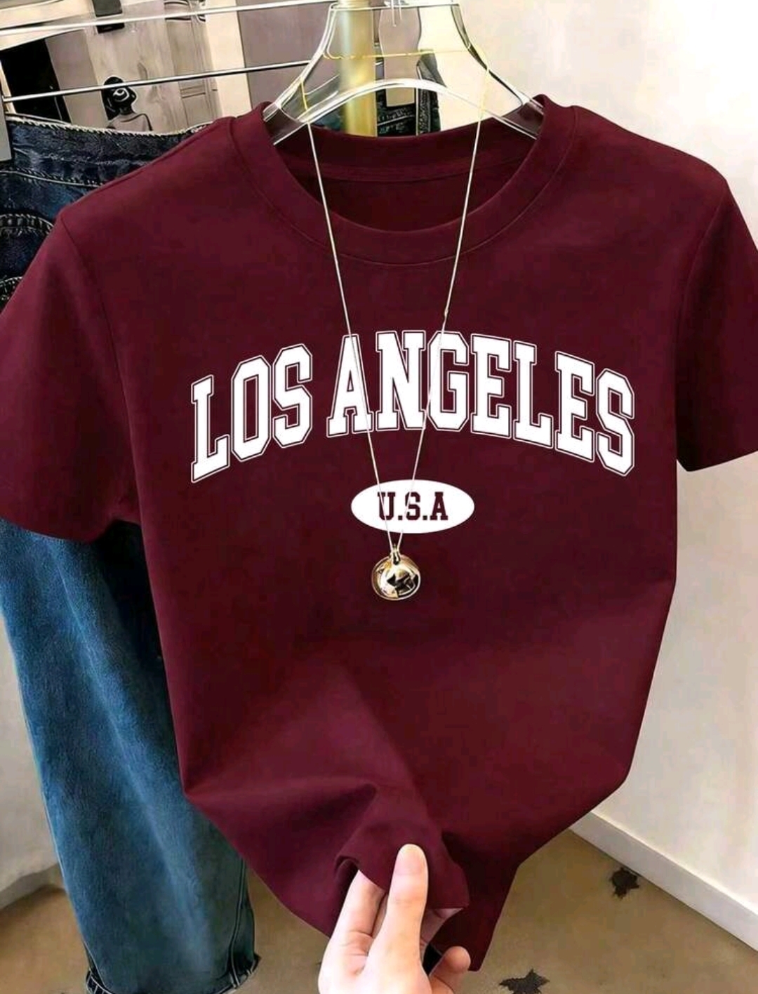 Remera bordó Los Angeles 4 XL