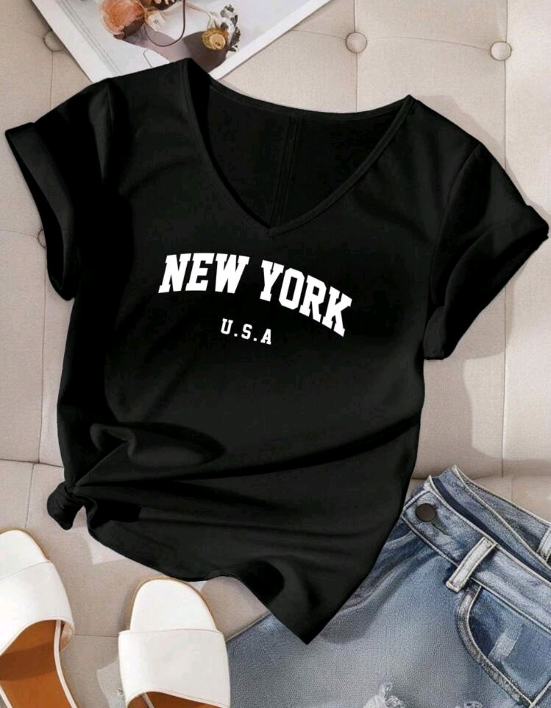 Remera negra New York 4 XL