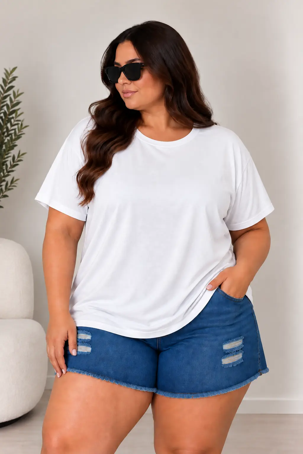 Remera de rayón blanco: US 18/20 y US 34 / 38