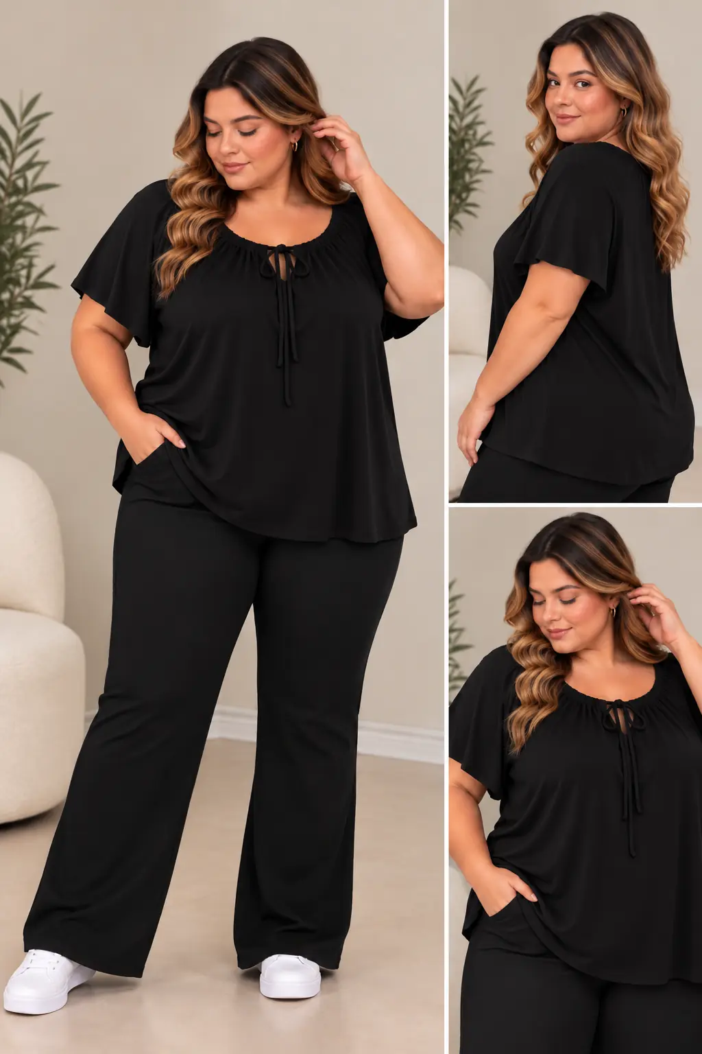 Blusa de atar negra