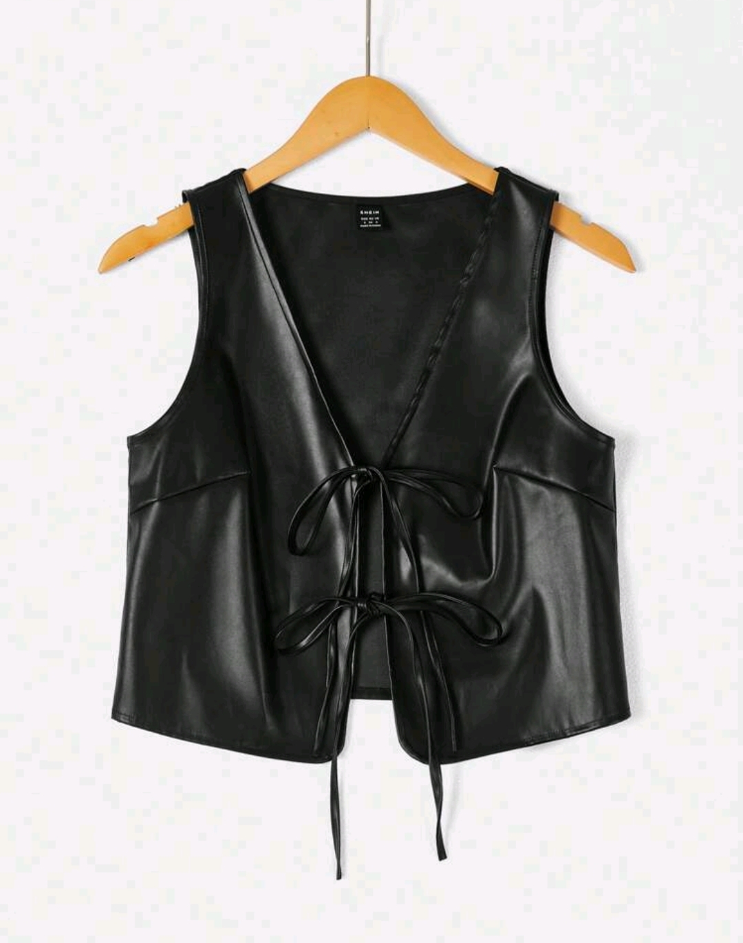 Chaleco cuerina negro 3 XL