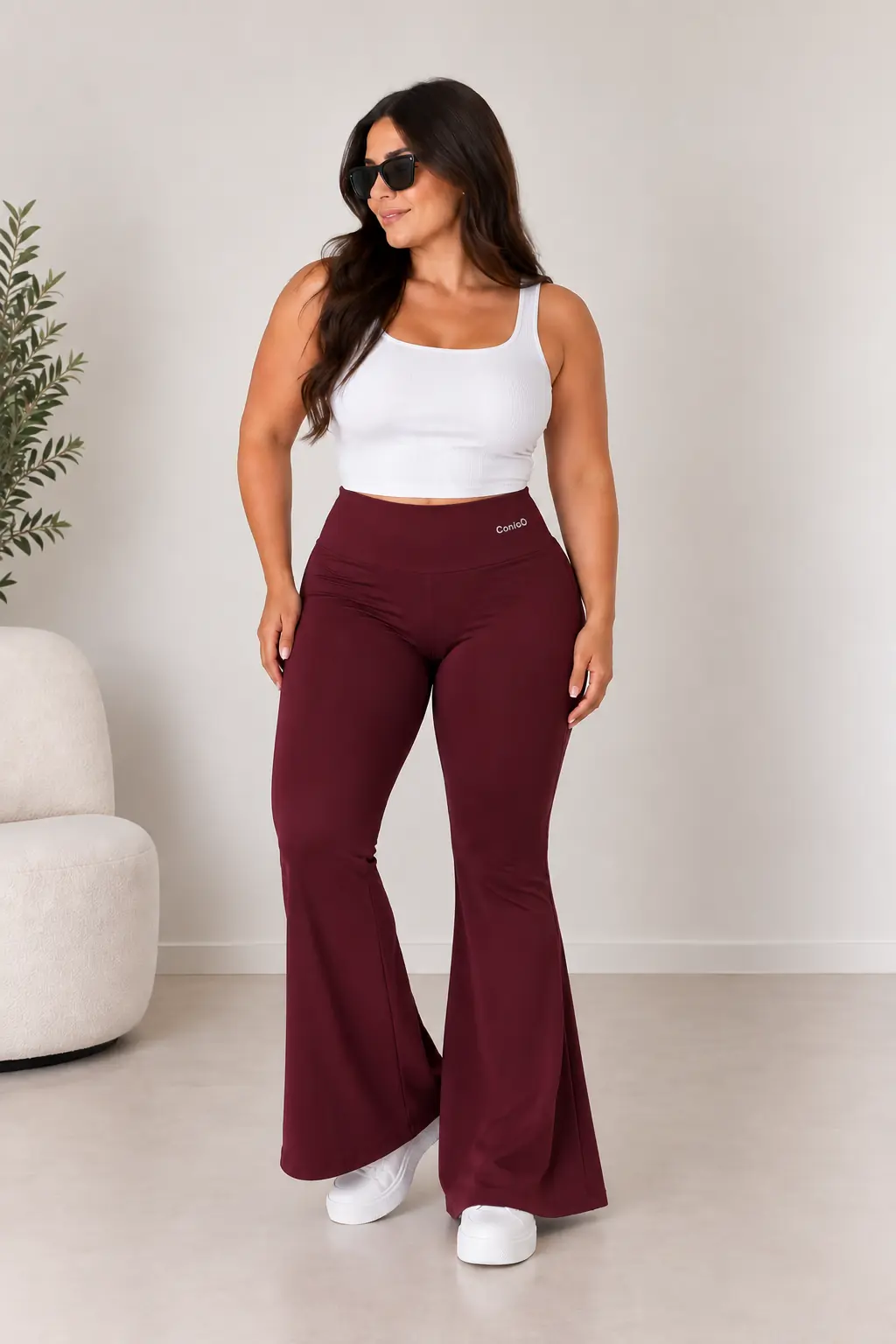 Calza oxford spandex bordó: 3 XL y 4 XL