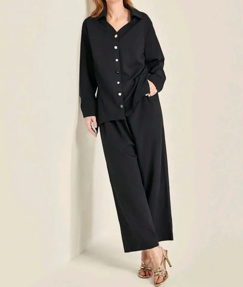 Conjunto negro: camisa y pantalon 4 XL