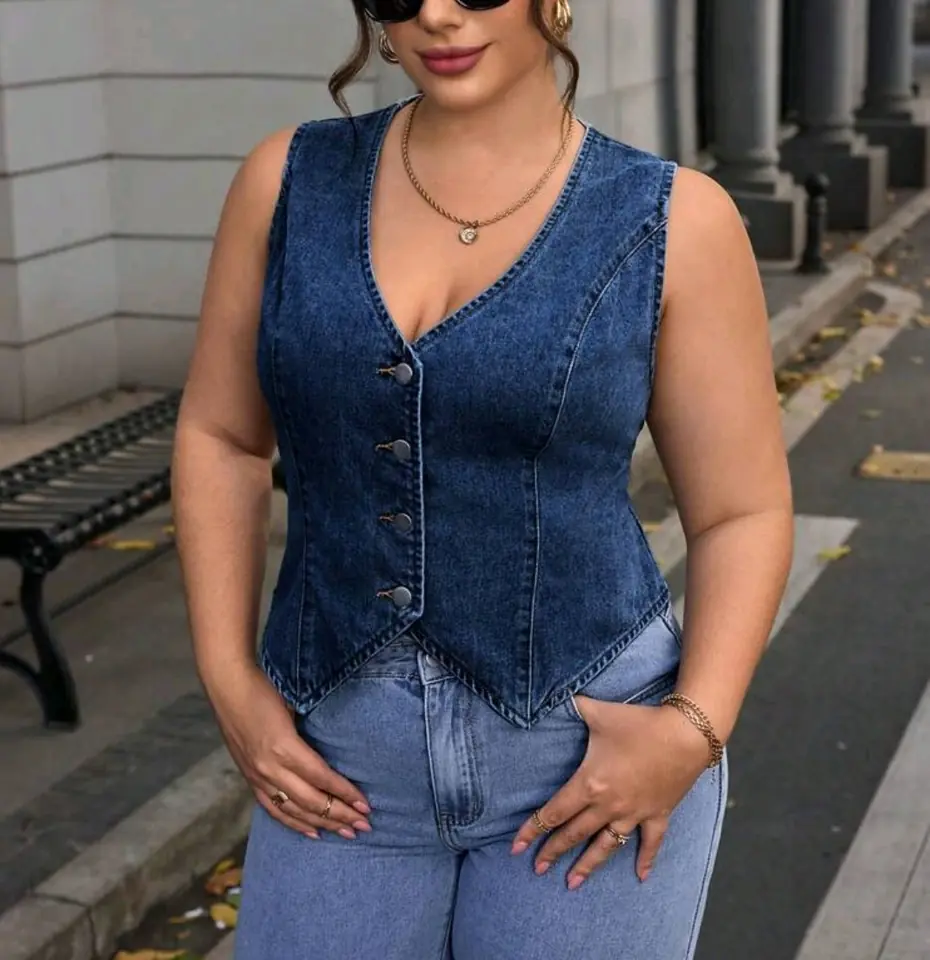 Chaleco de jean azul 3 XL y 4 XL