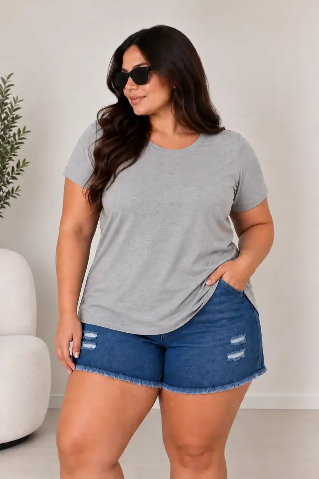 Remera de rayón gris: L al 3 XL