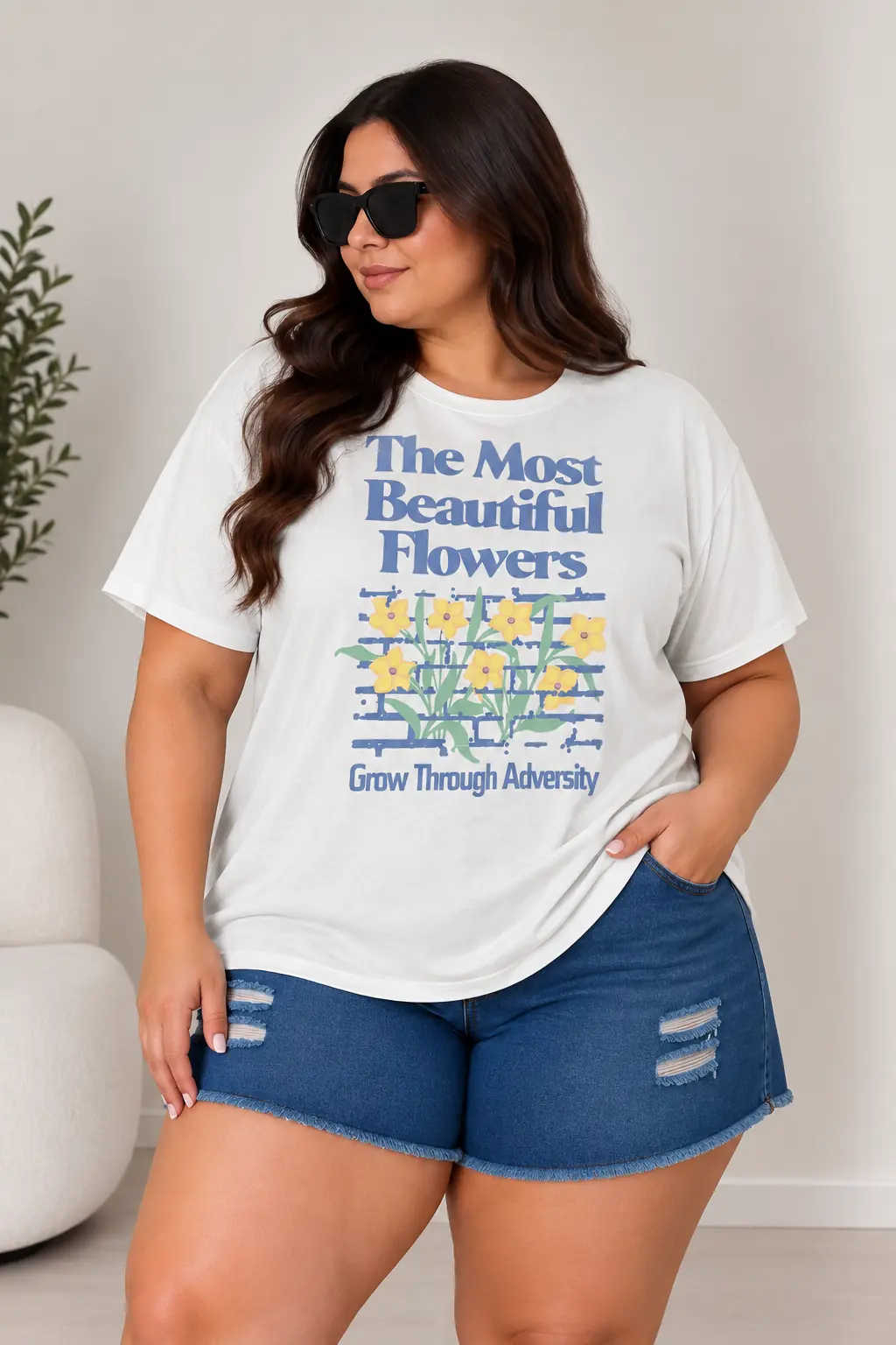 Remera estampada: flowers 3 XL