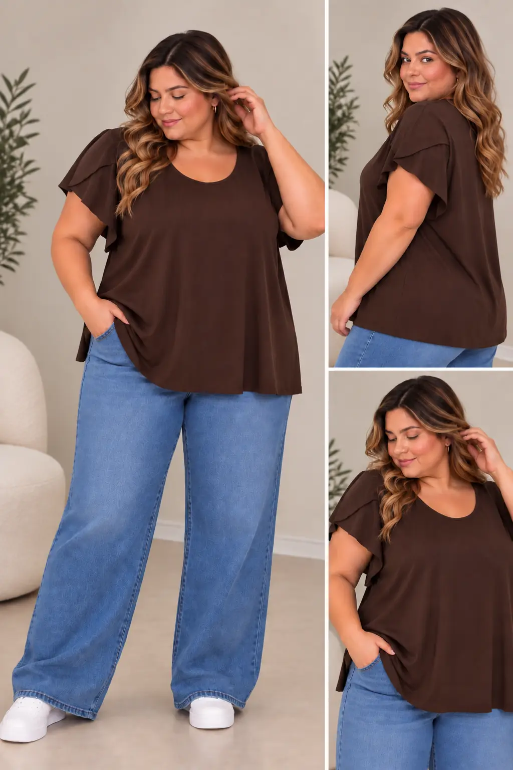 Blusa con manga doble chocolate