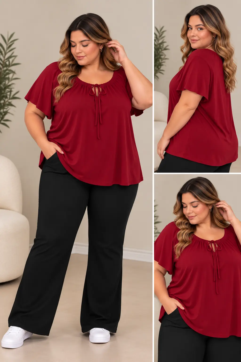 Blusa de atar roja