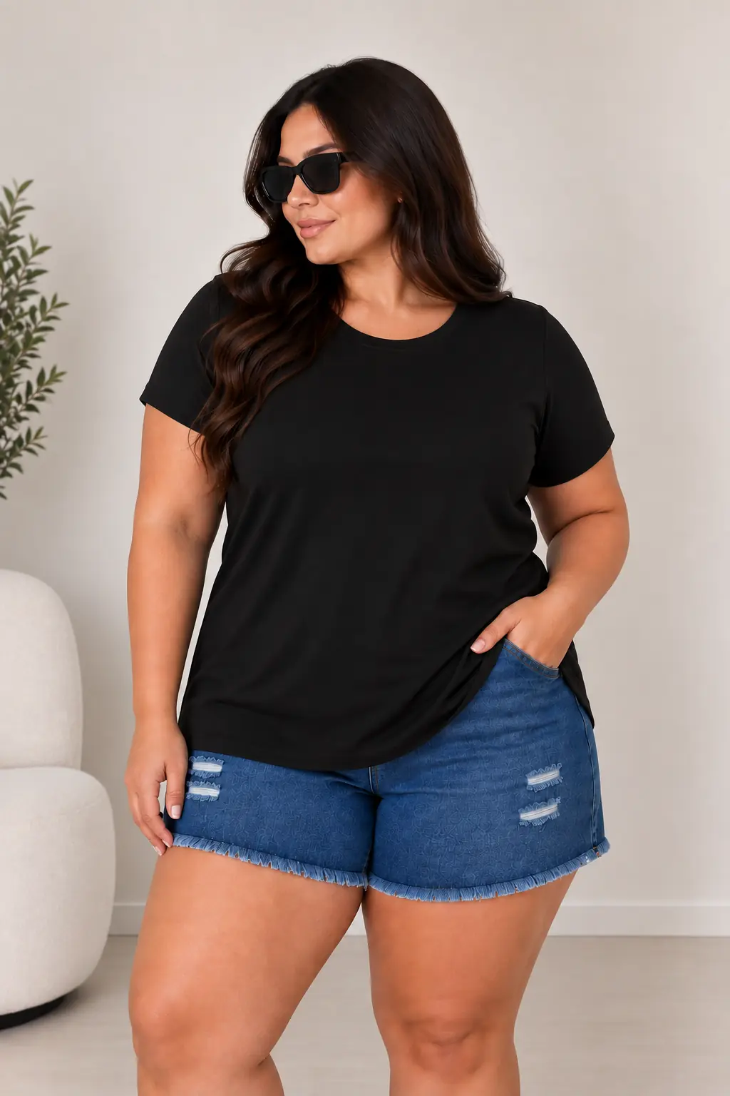 Remera de rayón negro: L al 3 XL