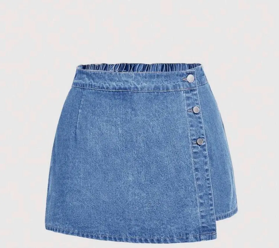 Short pollera de jean azul claro 3 XL