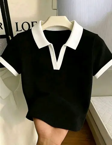 Top negro cuello polo 2 XL al 4 XL