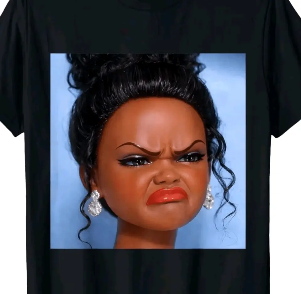 Remerón negro de algodón estampado