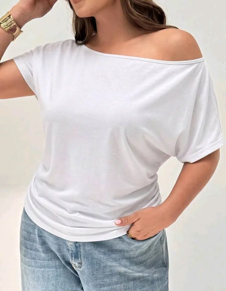 Remera blanca asimétrica 1 XL al 3 XL