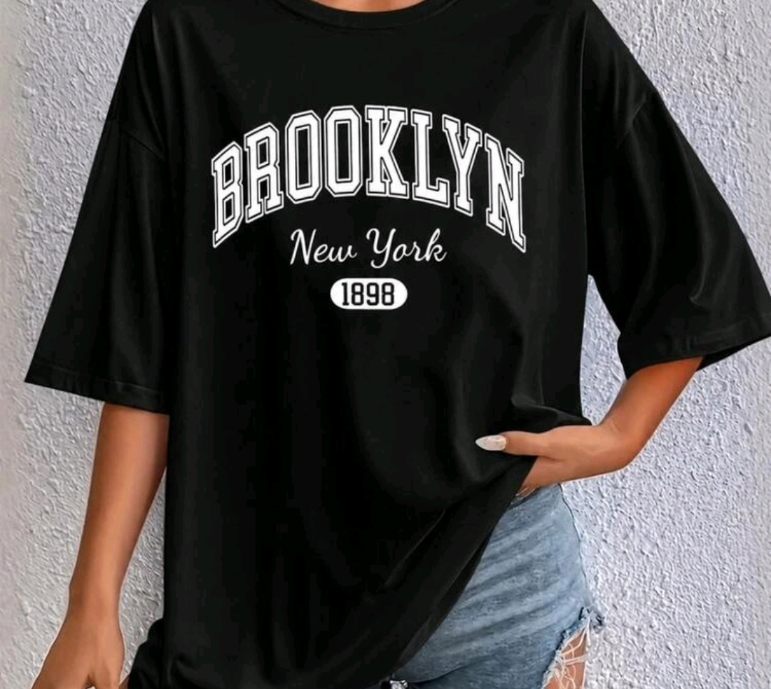 Remerón negro de algodón estampado: Brooklyn