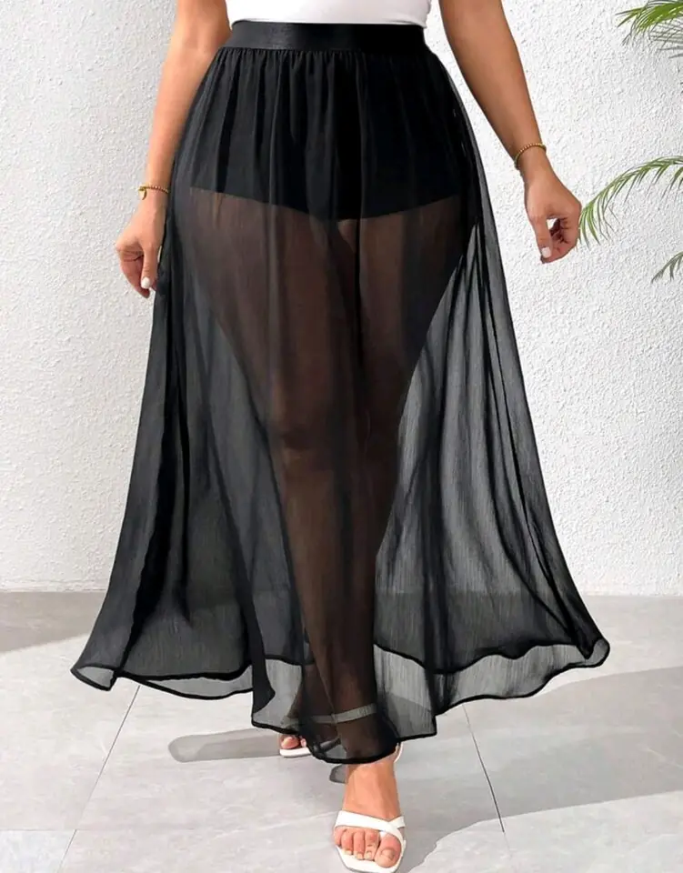 Pollera larga traslúcida 1 XL y  2 XL y 4 XL
