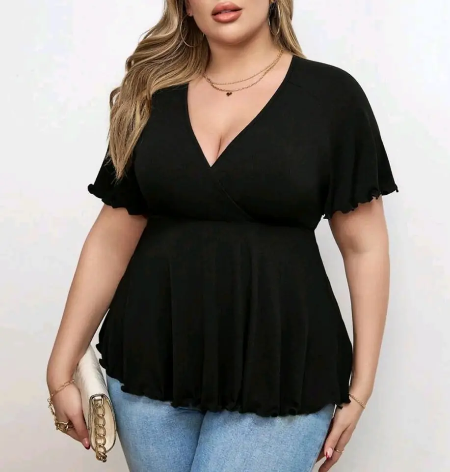 Blusa negra cruzada 2 XL al 4 XL