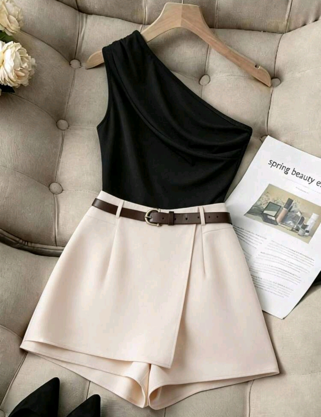 Short pollera beige 4 XL