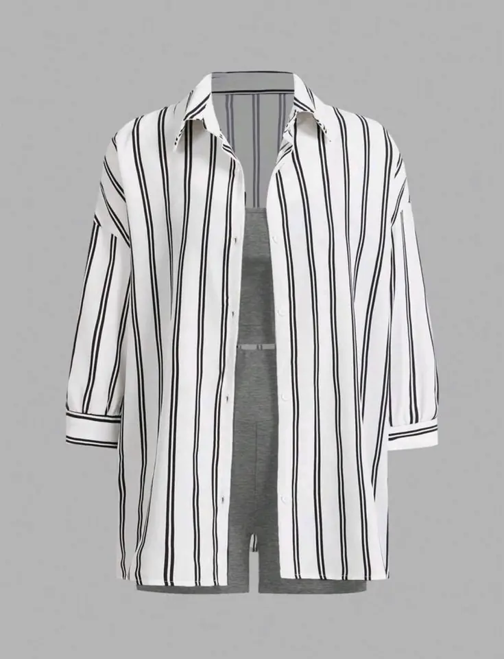 Camisa a rayas manga 3/4 2 XL y 4 XL