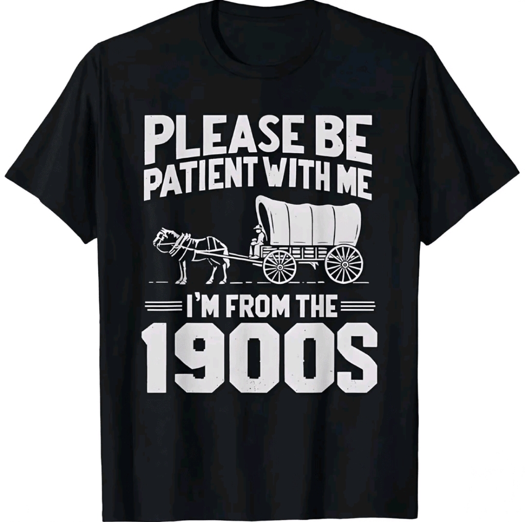 Remerón negro de algodón estampado: 1900's