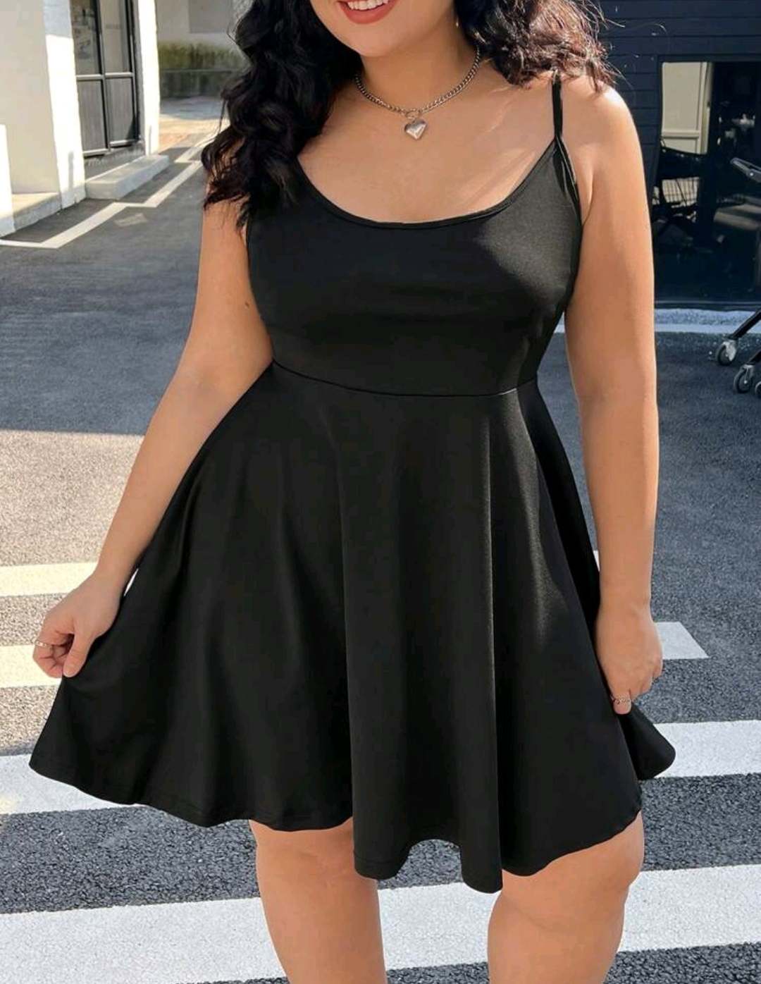 Vestido negro bretel fino 1 XL al 3 XL