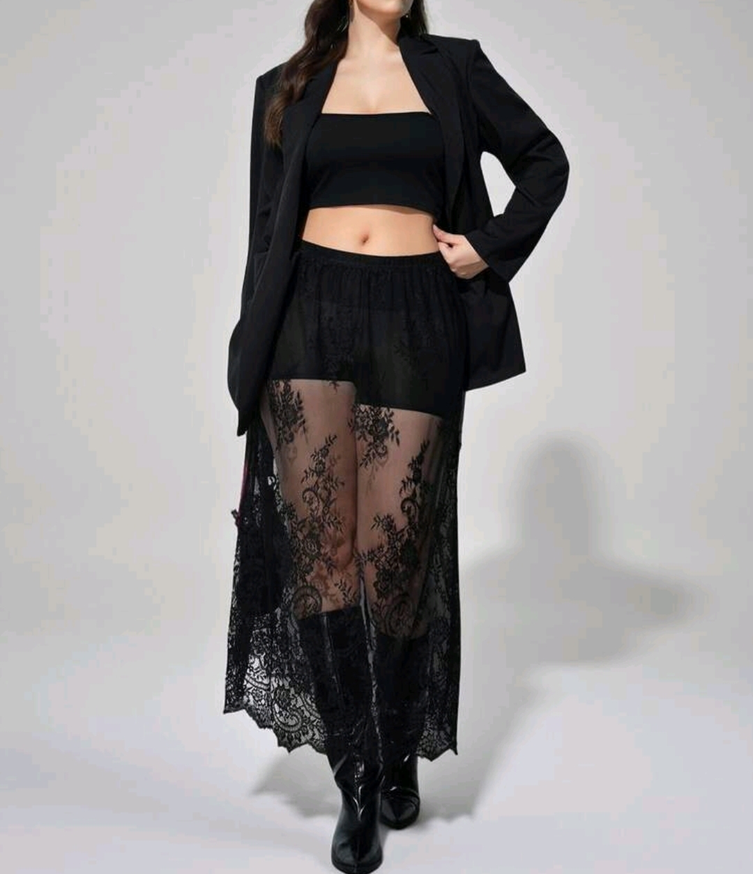 Pollera larga de encaje 2 XL y 4 XL