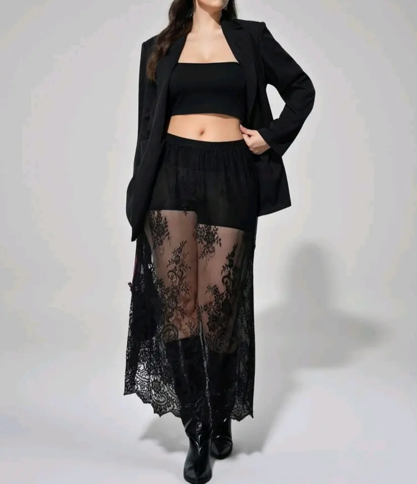 Pollera larga de encaje 2 XL y 4 XL