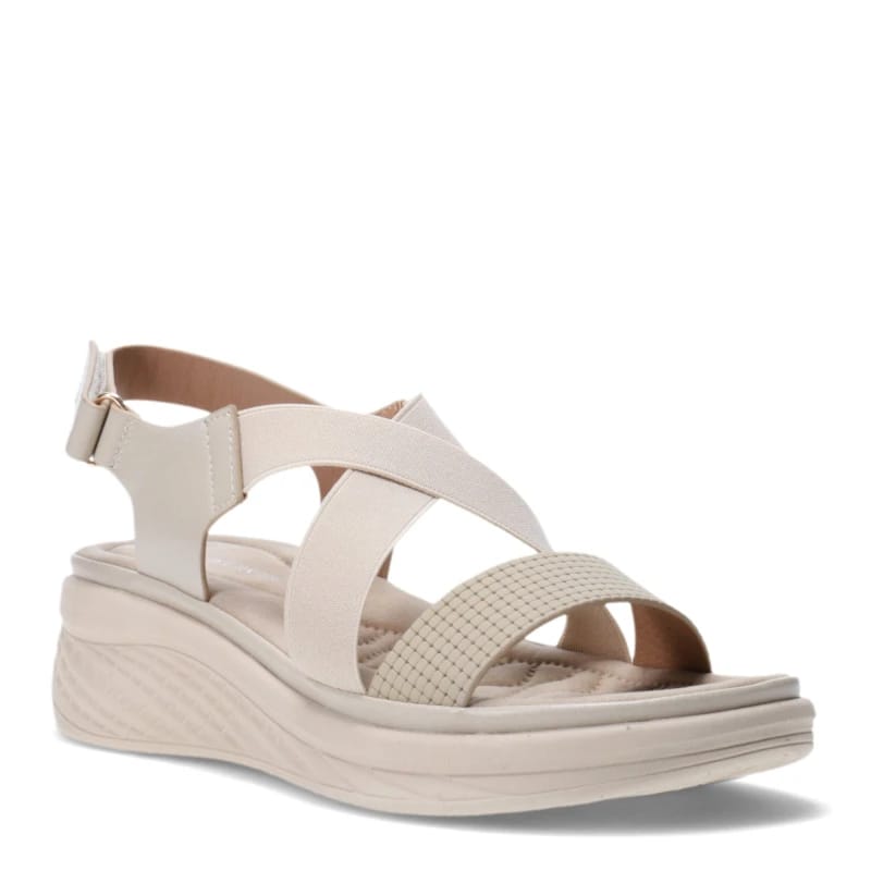 Sandalias Lady Confort Shelton con tiras cruzadas - Beige