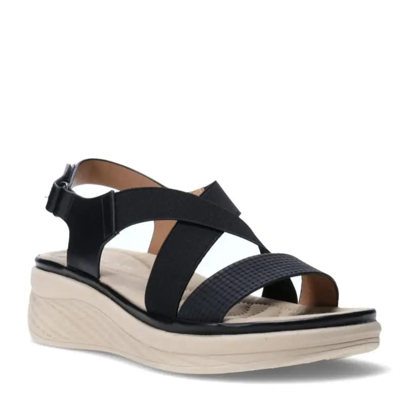 Sandalias Lady Confort Shelton con tiras cruzadas - Black