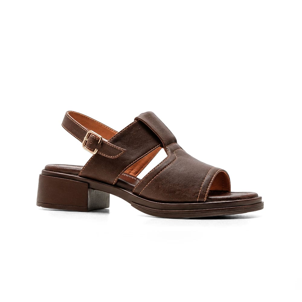 SANDALIAS KORIUM CHLOE CON HEBILLA - MARRÓN