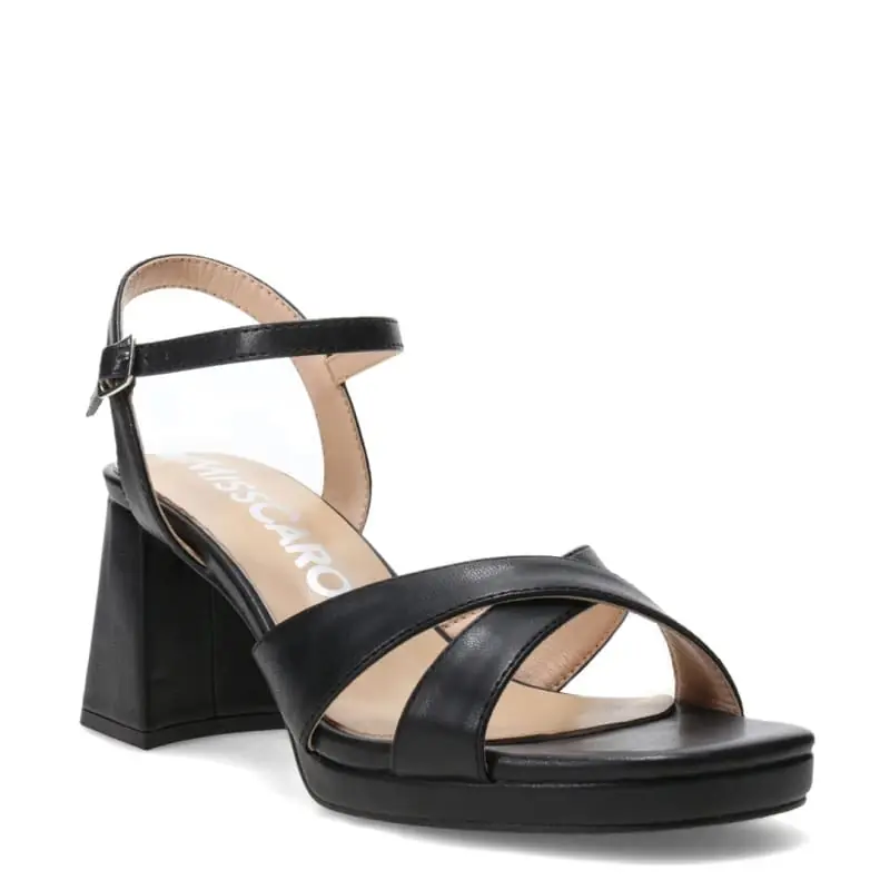 SANDALIAS MISS CAROL TACO ALTO CALETTA - BLACK