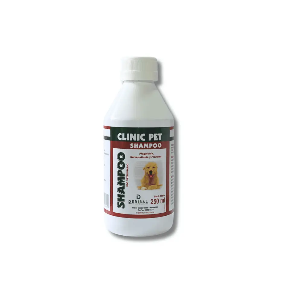 Shampoo Clinic Pet 250 ml, plaguicida garrapaticida piojicida