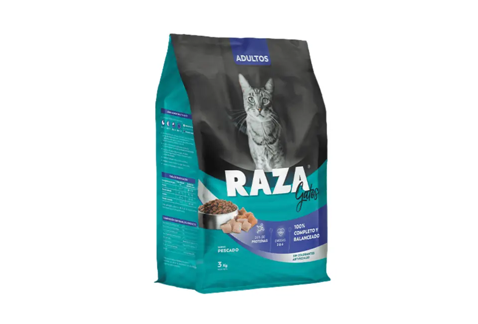 Raza gato adulto pescado
