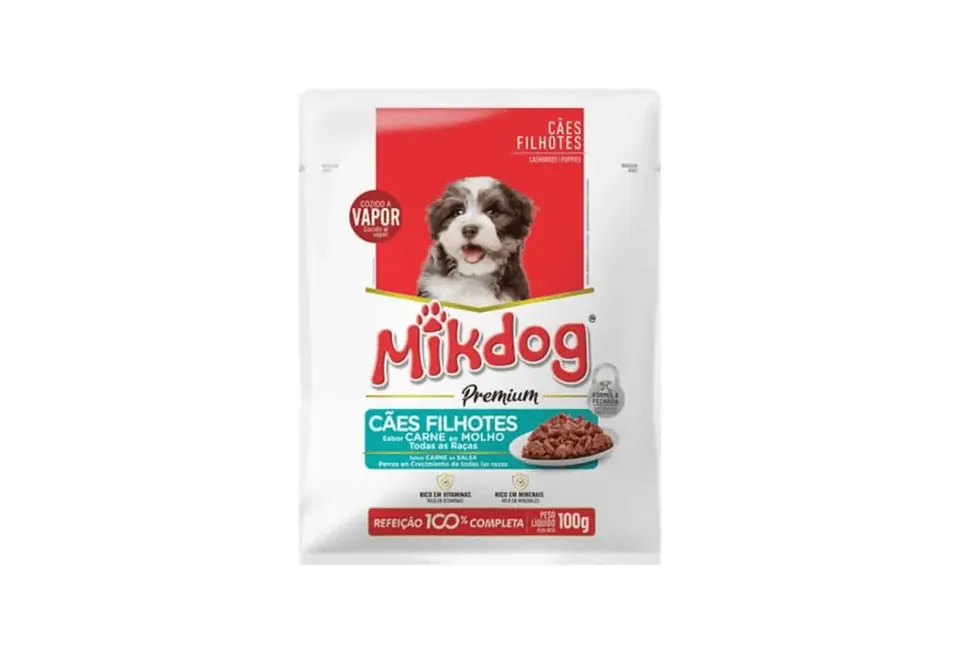 Salsa Mikdog Premium perro cachorro 100 grs caja 18 unidades