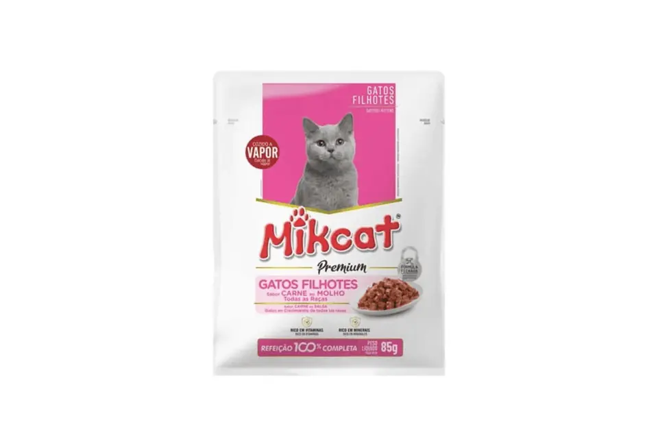 Salsa para Gato Cachorro Mikcat Premium carne 85 grs caja 18 unidades