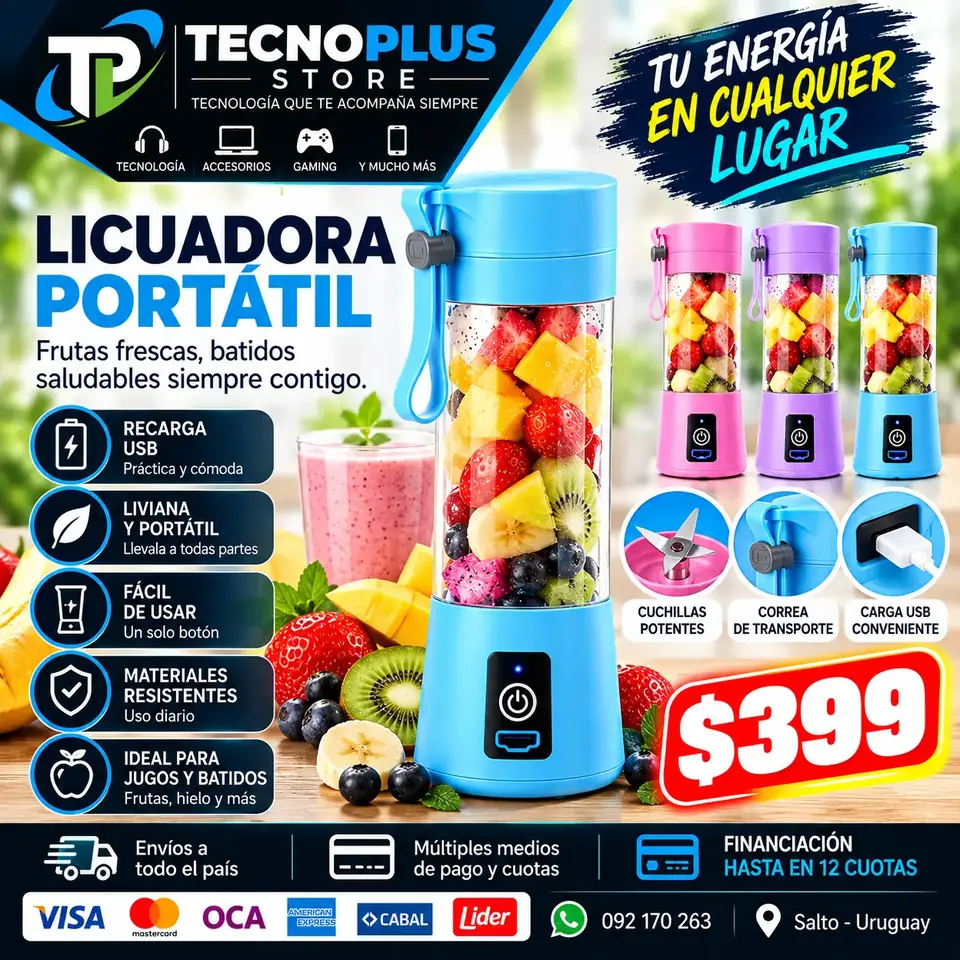 Licuadora Portátil Recargable USB – Mini Batidora