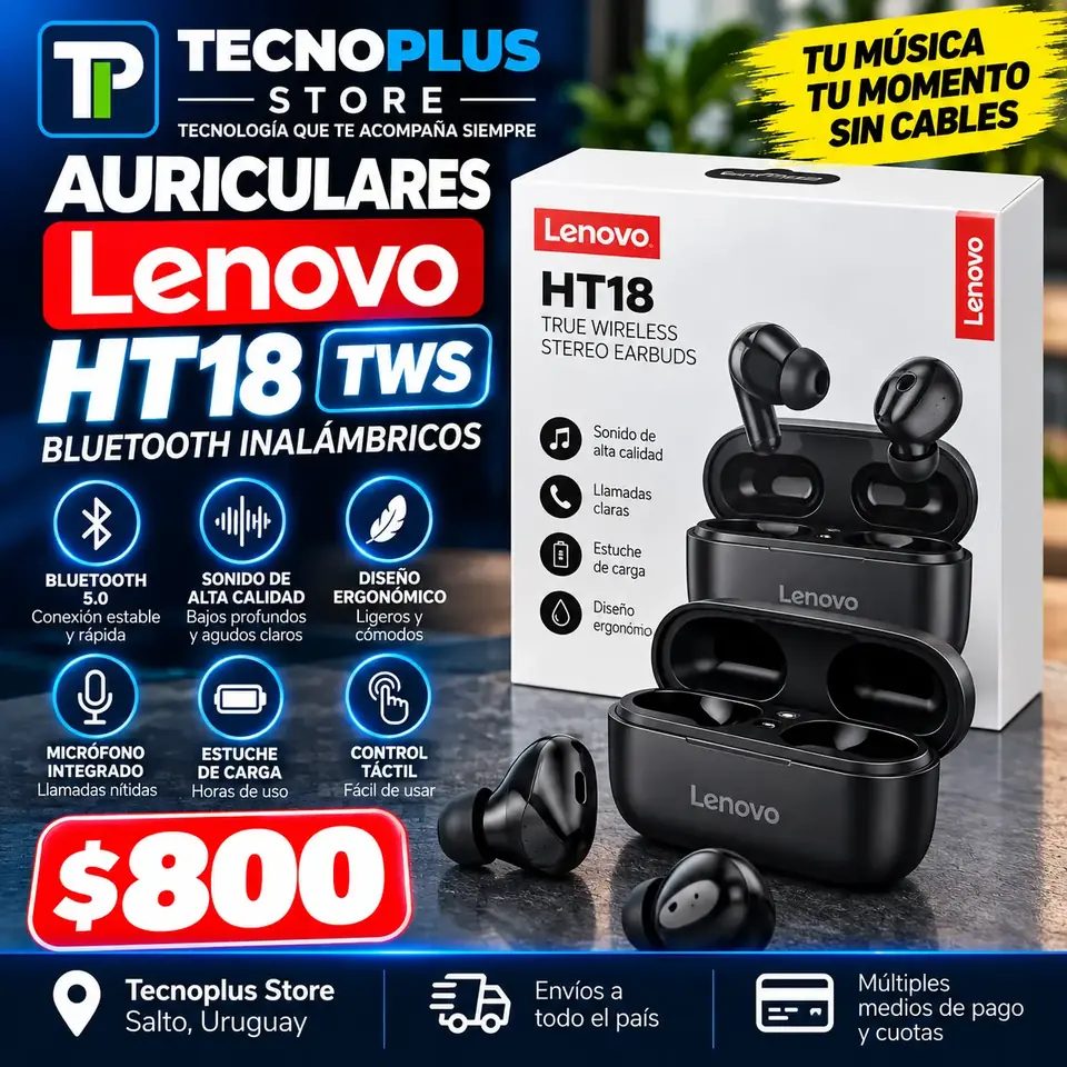 Auriculares Lenovo HT18 TWS Bluetooth Inalámbricos