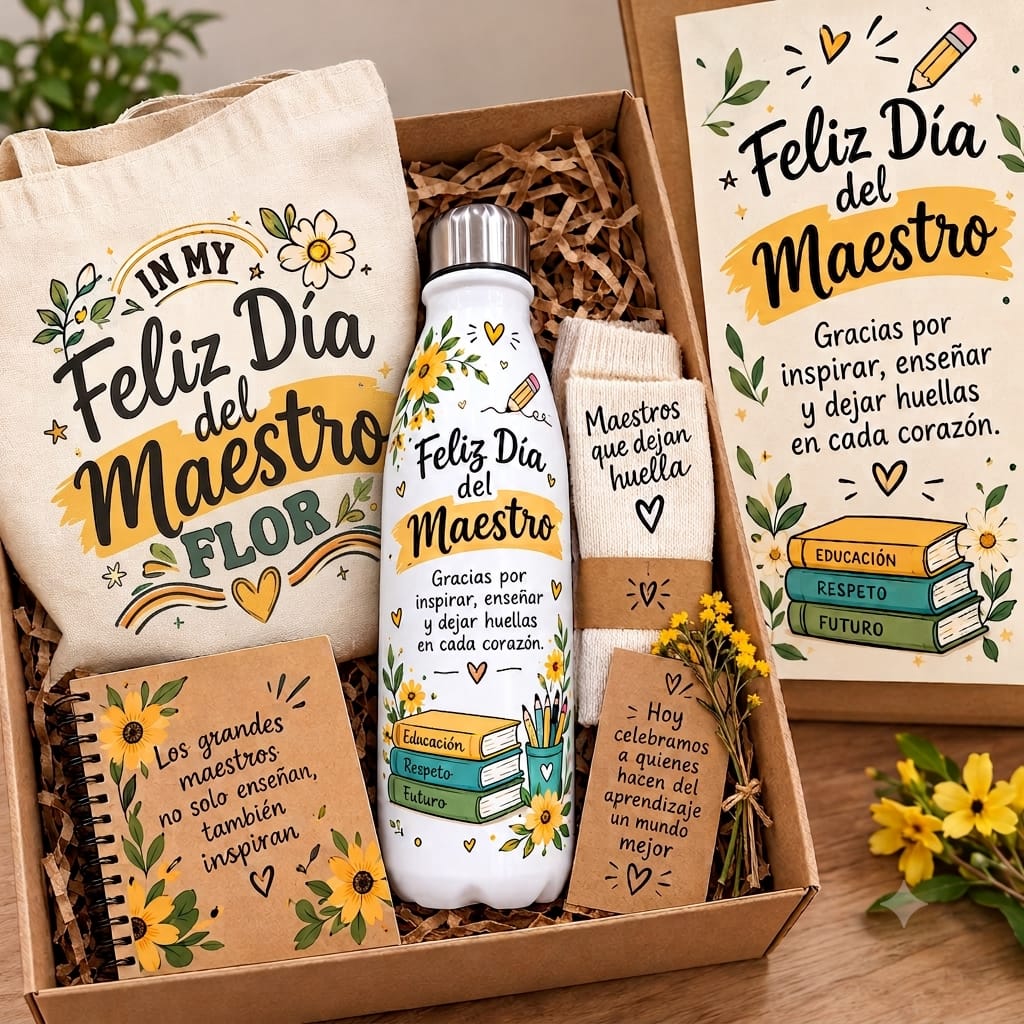 Box Regalo Completo "Día del Maestro" 🌻📚