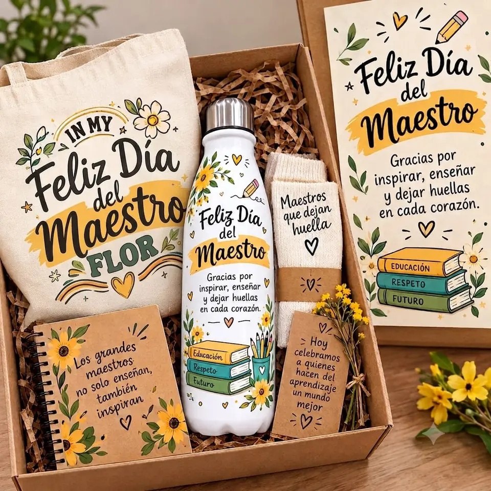 Box Regalo Completo "Día del Maestro" 🌻📚