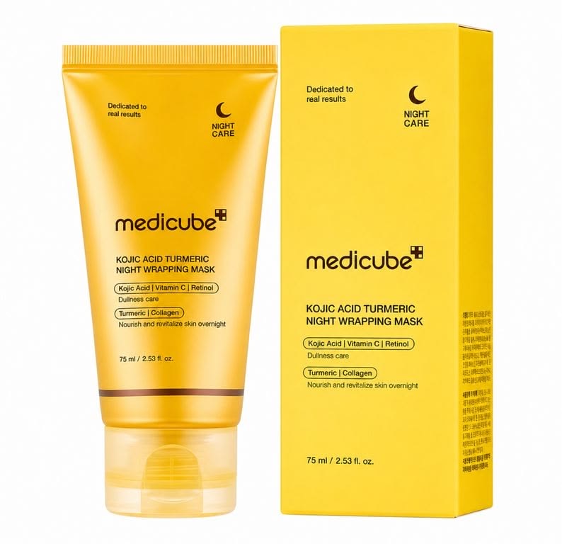 MEDICUBE KOJIC ACID TURMERIC NIGHT WRAPPING MASK – 75 ML