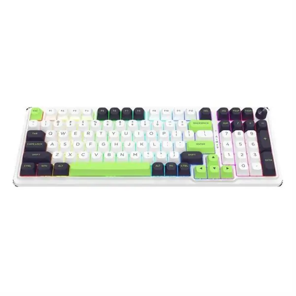 Teclado Redragon Eisa RGB MAX white black green