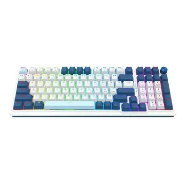 Teclado Redragon Eisa PRO  RGB PRO SP blanco y azul