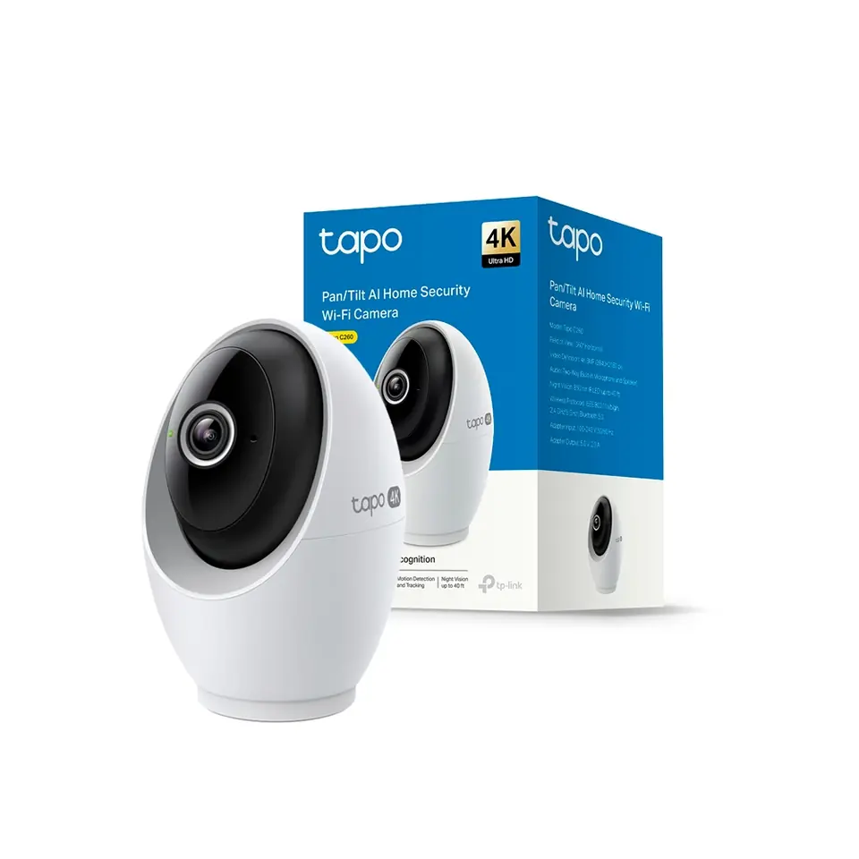 Cámara WiFi TP-LINK Tapo C260 | 4K 8MP Ultra HD, Rotatoria, Visión Nocturna, Interior